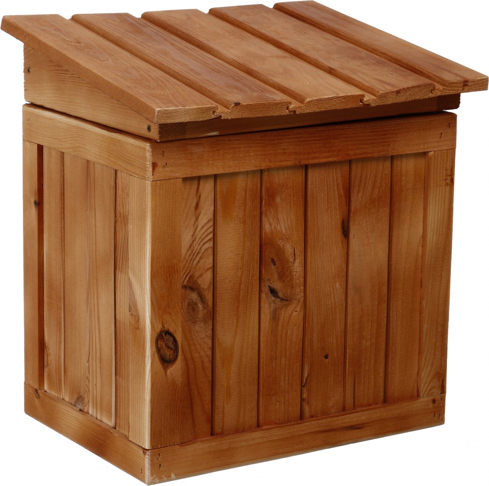 Ящик для корму з відкидною кришкою оброблений коричневий