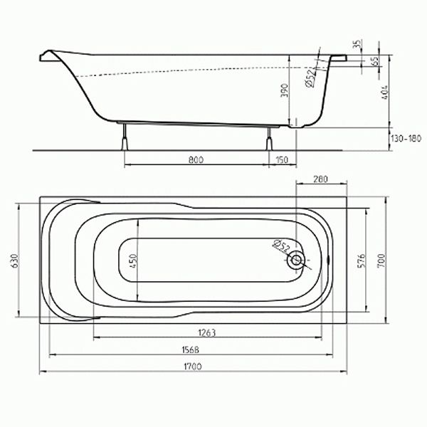 Ванна акриловая Kolo Sensa 170x70