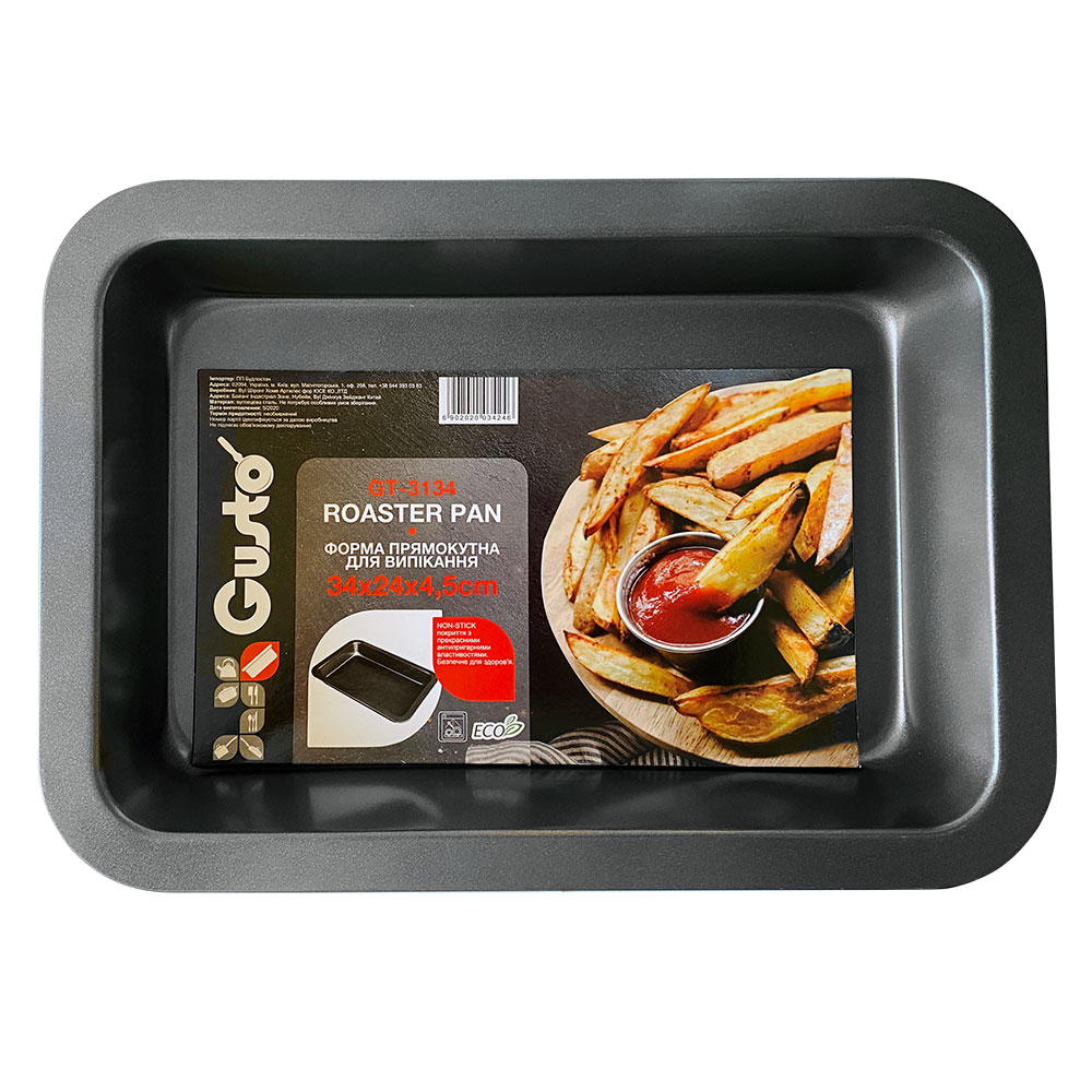 Форма для выпечки Gusto GT-3134 прямоугольная 34 x 24 x 4.5 см
