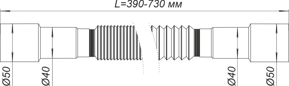 Отвод гибкий ScandiSPA O50/40×40/50 мм серый