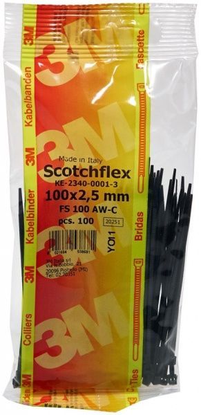 Стяжка для кабеля Temflex 100х2,5 мм 100 шт. черный 