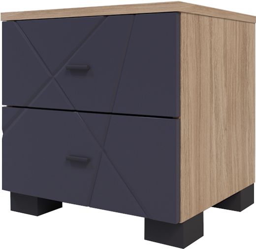 Тумба приліжкова Санті Меблі Х-Скаут Х-04 графіт мат / дуб кам'яний 