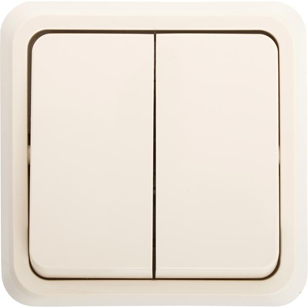 Выключатель двойной Misya кремовый