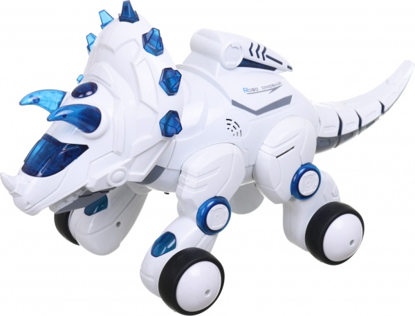 Інтерактивний робот Shantou Трицератопс 34х18х23 см біло-блакитний 1043A