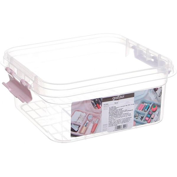 Ящик-органайзер для зберігання Gondol Plastic 4,5 л вкладка рожева 110x250x