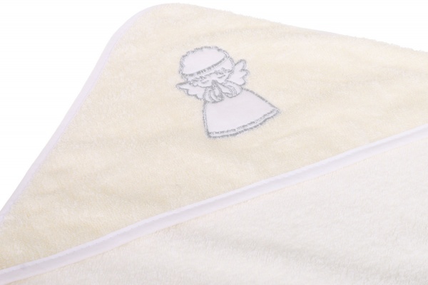 Рушник махровий Україна Янгол 95х95 см молочний із срібним