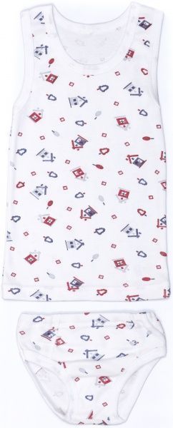 Комплект белья для мальчиков Фламинго Домик р.80 белый с принтом 188-1007-12 