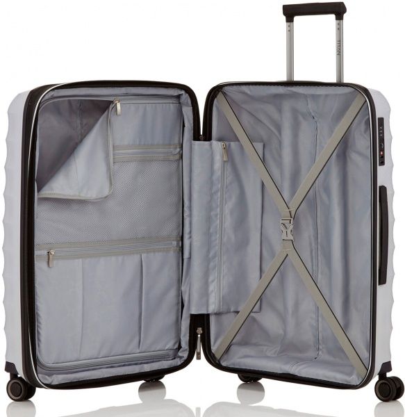 Чемодан Titan L 76 112 л белый Highlight 