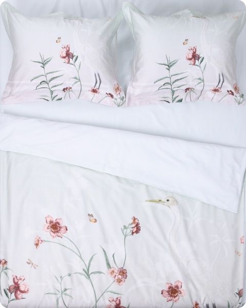 Комплект постільної білизни lovingly sa 2 бежевий із рожевим Vandyck 