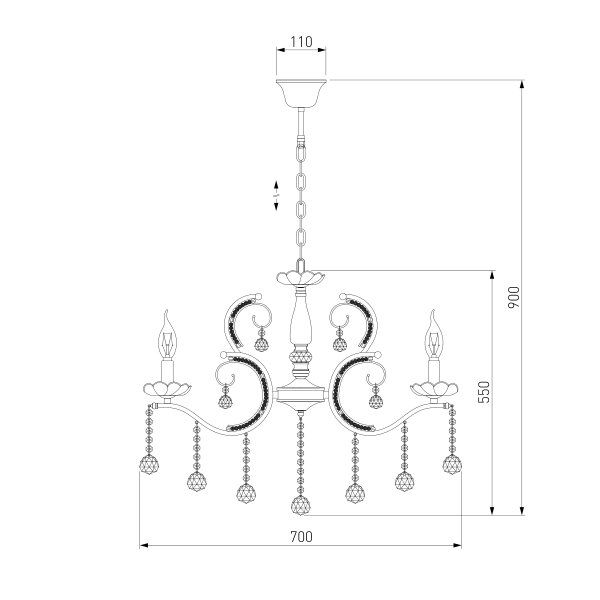 Люстра подвесная Strotskis Brezza 8x60 Вт E14 белый 10107/8 (білий) 
