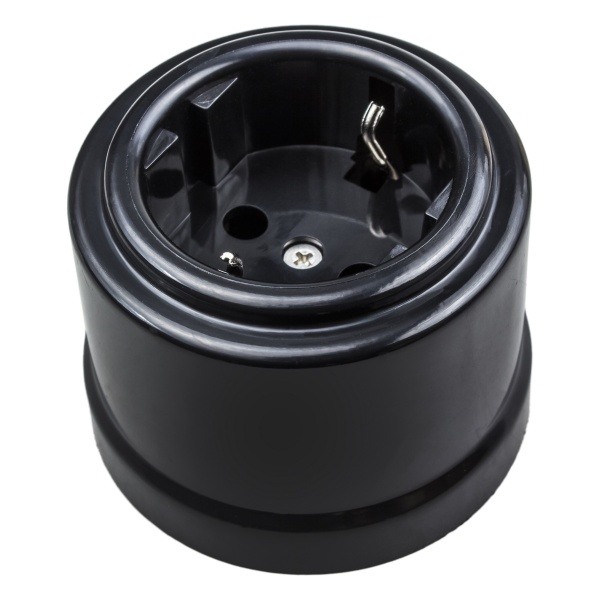 Розетка оконечная с заземлением Bironi без крышки черный В1-101-23