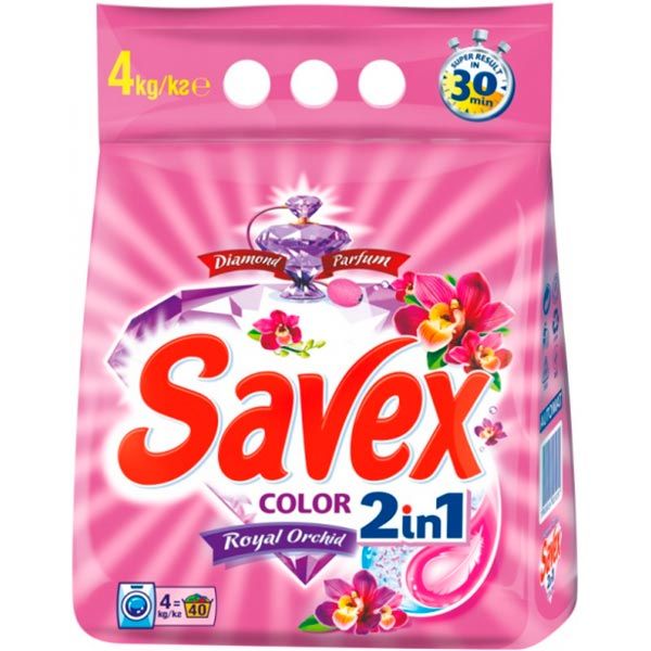Пральний порошок Savex PowerZyme 2in1 Color 4 кг
