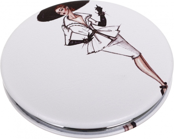 Зеркало карманное косметическое Лідер Канц Модница круглое 6 вариантов в ассортименте 