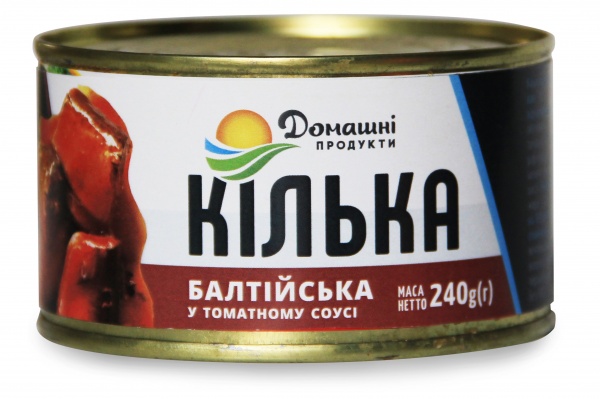 Кильки в томатном соусе ТМ Домашні продукти Балтийская 240 г