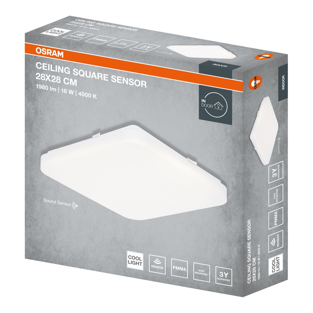 Світильник світлодіодний Osram 18 Вт 4000 K CEILING SQUARE SEN IP20