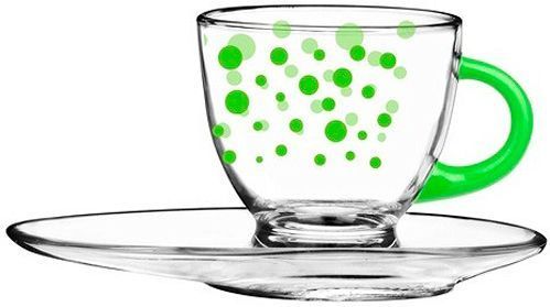 Чашка з блюдцем Green Dots 230 мл 50-0406-02-7195-20 Glasmark