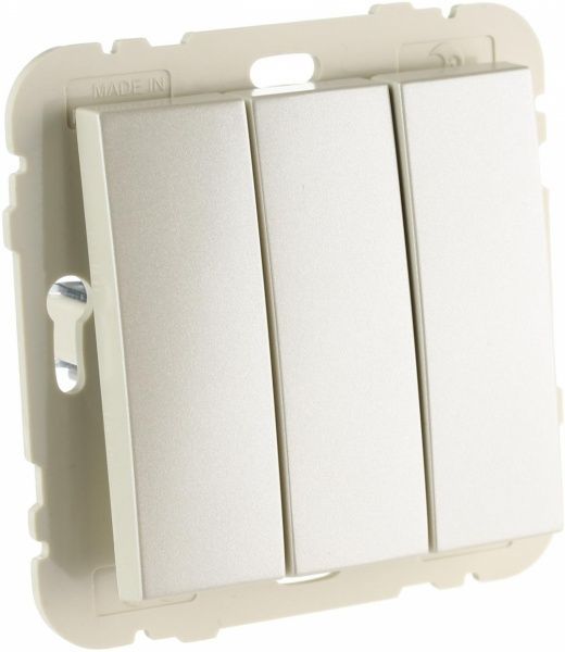 Вимикач триклавішний Efapel Logus без підсвітки 10 А 250В IP20 кремовий