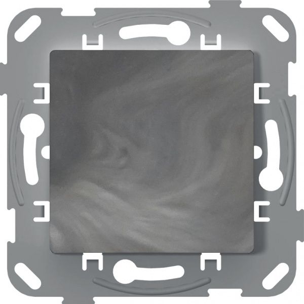 Выключатель одноклавишный Plank Electrotechnic Classic/Nordic антимикробный без подсветки 10 А 220В базальт PLK0110731