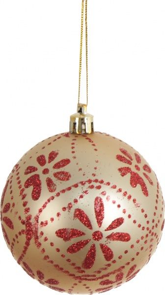 Набор елочных шаров пластиковых Люкс красный d80 мм 75 шт./уп. 