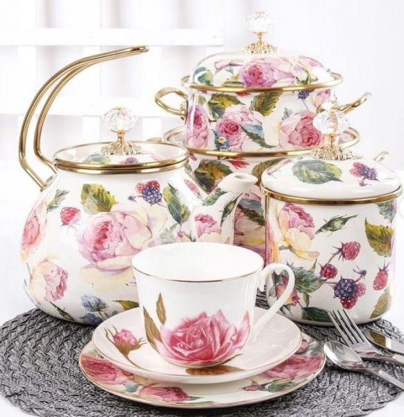 Банка для сипучих Півонія 1,5 л емаль 763-002 Elmani