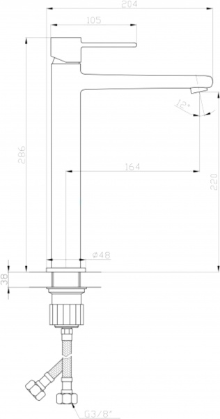 Смеситель для умывальника Invena Glamour BU-02-W04