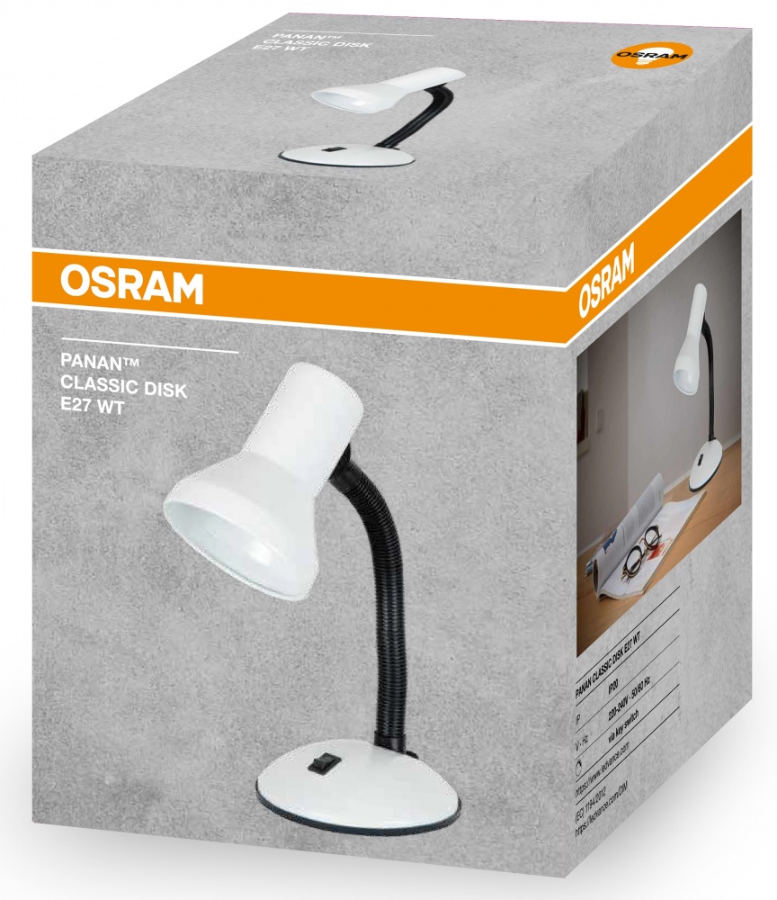 Настільна лампа Ledvance 1x40 Вт E27 білий PANAN CLASSIC DISK E27 WT