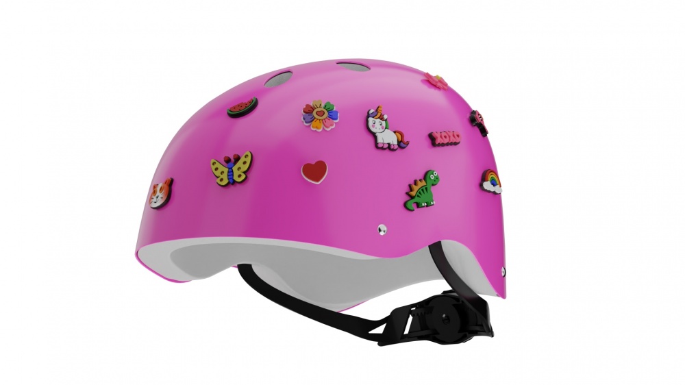 Шлем защитный STREETJAM детский с пинами «Сделай сам» розовый М (55-58 cм)