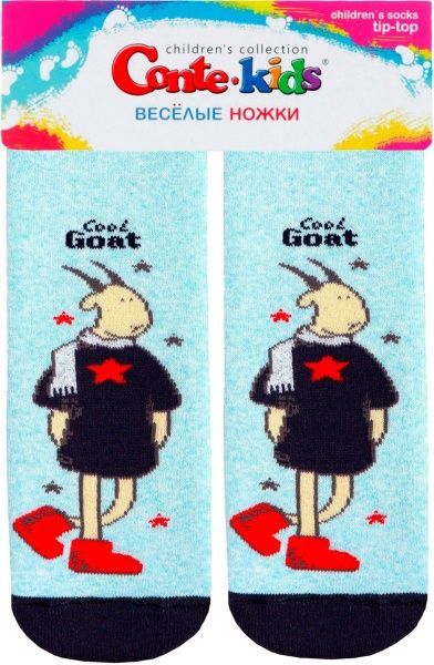Шкарпетки дитячі Conte-Kids ВЕСЕЛІ НІЖКИ (махрові, проти ковзання) мал. 293 17С-45СП р.20 блідо-бірюзовий з малюнком 