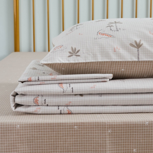 Комплект постельного белья Palms 1,5 бежево-белый La Nuit 