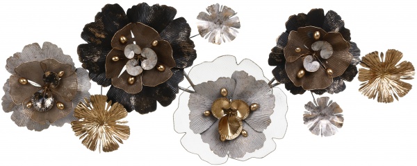 Декор настенный Флер 61x149,2 см серый с золотым 