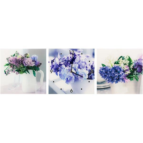 Часы настенные Триптих Сирень 30x90 см