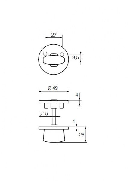 Накладка Abloy LH001 FIN ROUND 40 мм FE HCR WC матовий хром