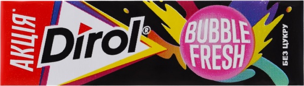 Жевательная резинка Dirol Bubble fresh со вкусом фруктов и мяты (14 г) 