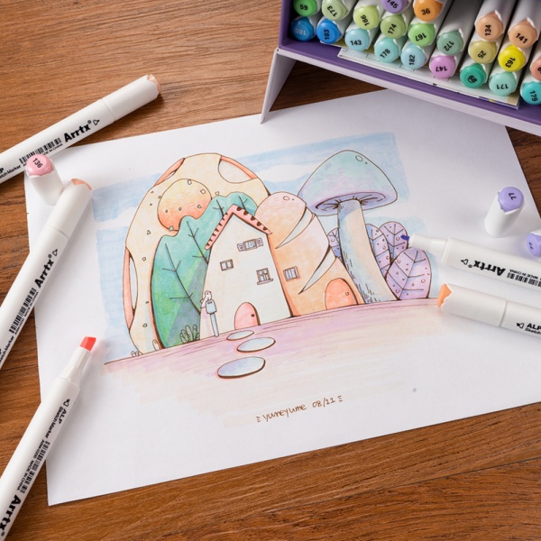 Набір маркерів Arrtx Alp ASM-02-PT01 40 кольорів пастельні відтінки LC302598 