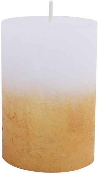 Свічка Циліндр C07*10/1-1.1-9.2 омбре біла в золоті Candy Light