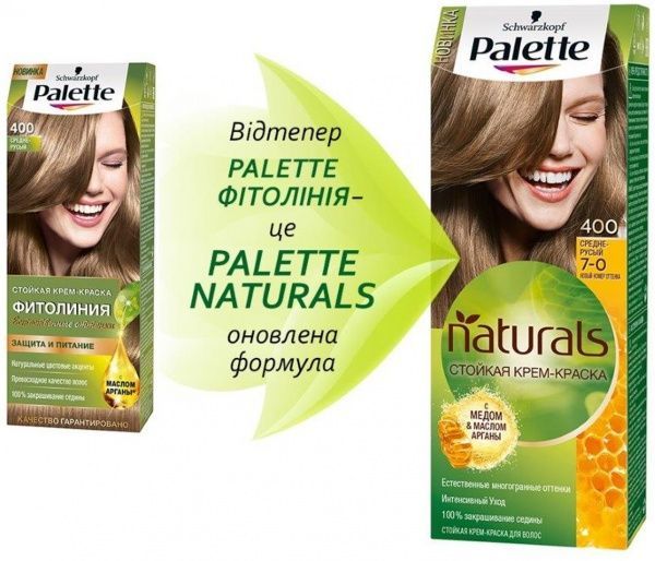 Крем-фарба для волосся Palette Naturals (Фітолінія) 7-0 (400) середньо-русий 110 мл