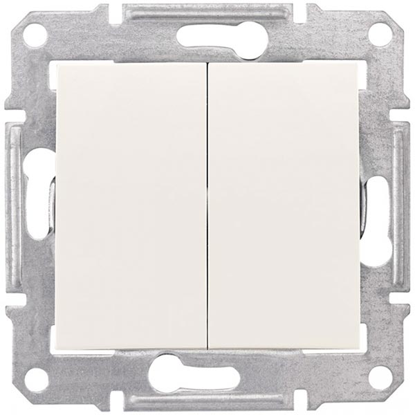 Выключатель двухклавишный Schneider Electric Sedna 10 А 250В IP20 кремовый SDN0300123