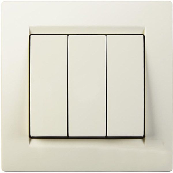 Выключатель трехклавишный UP! (Underprice) One без подсветки 220В крем 706-0303-109