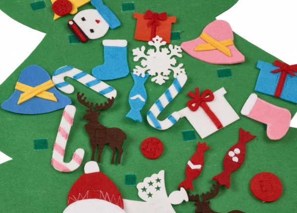 Искусственная елкана стену из войлока 100х66 см зеленый 