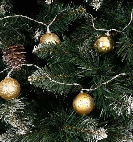 Електрогірлянда лінійна з кульками золотий світлодіодна (LED) 10 ламп 