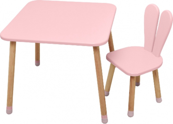 Комплект стол и стул ArinWOOD Зайчик розовый 04-025R 