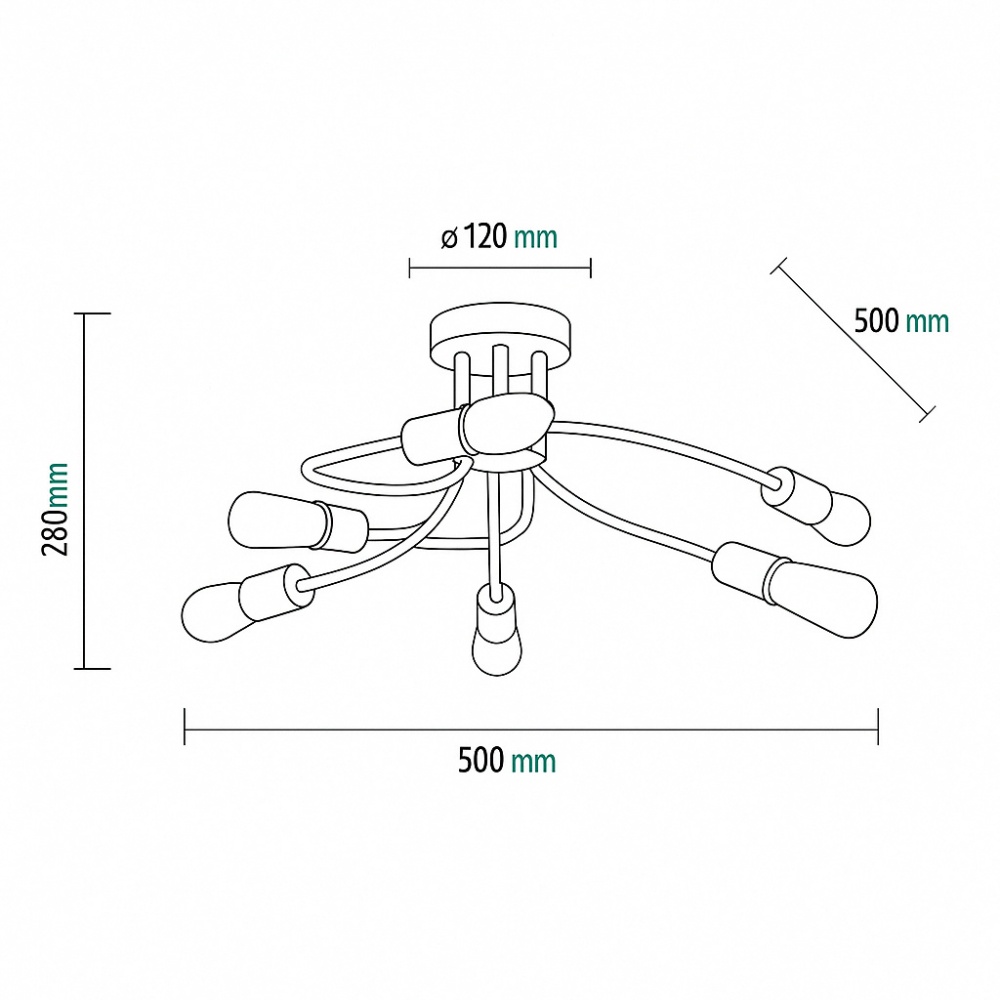 Люстра TK Lighting FADO 2584 6x15 Вт E27 черный