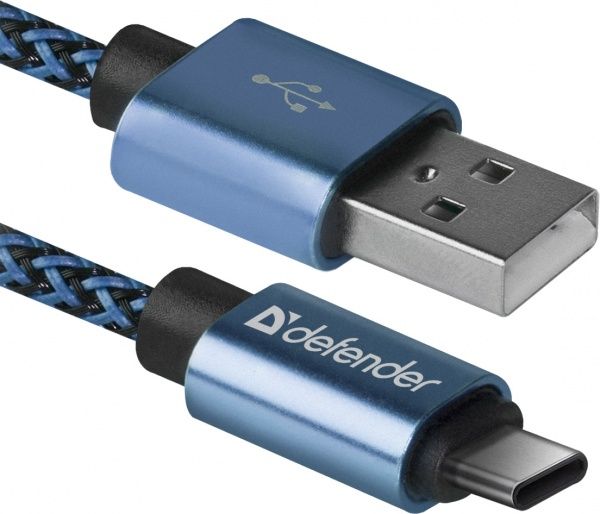 Кабель Defender USB Type-C 1 м синій (87817) 
