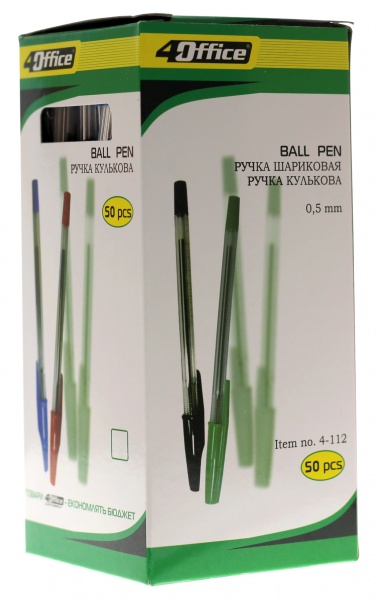 Ручка кулькова 4Office синя 1 шт. 4-112 