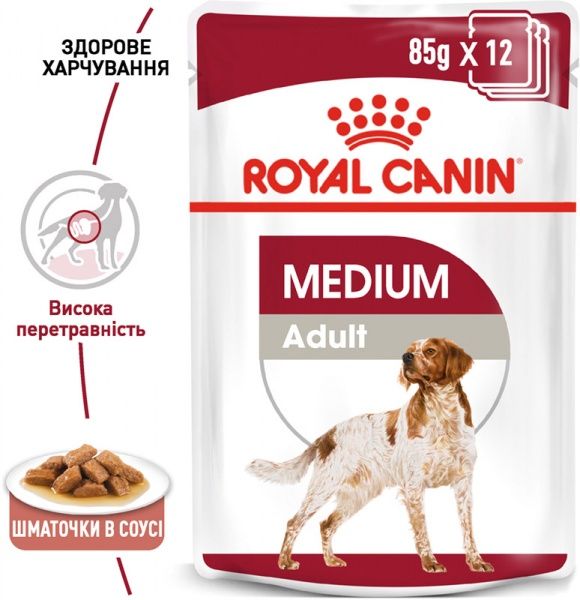 Корм Royal Canin для собак MEDIUM ADULT (Медіум Едалт соус), пауч, 140 г