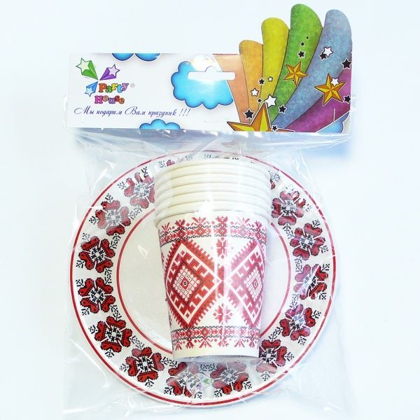 Набір посуду Party House вишиванка 12 шт.