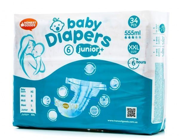 Підгузки Honest Goods Junior+ (15+ кг) 34 шт.