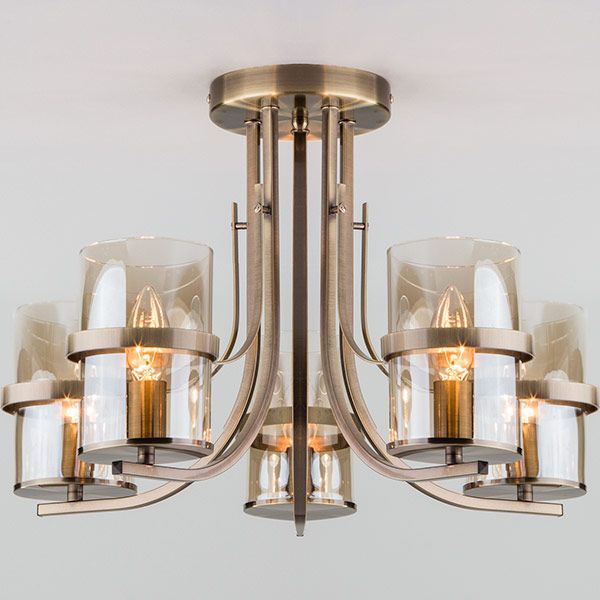 Люстра стельова Strotskis Coppa 60085/5 5x60 Вт E14 антична бронза 