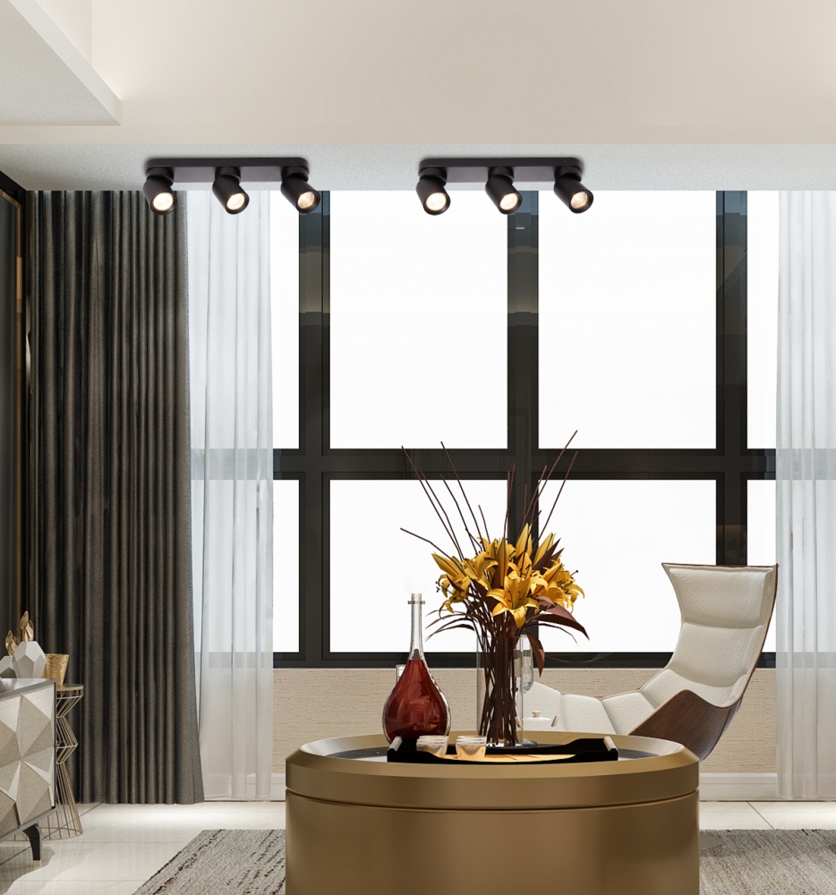 Спот Eurolamp 3x30 Вт GU10 черный LH3-LED-GU10(black)new