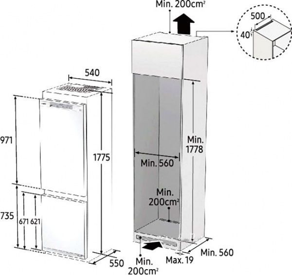 Вбудовуваний холодильник Samsung BRB260087WW/UA